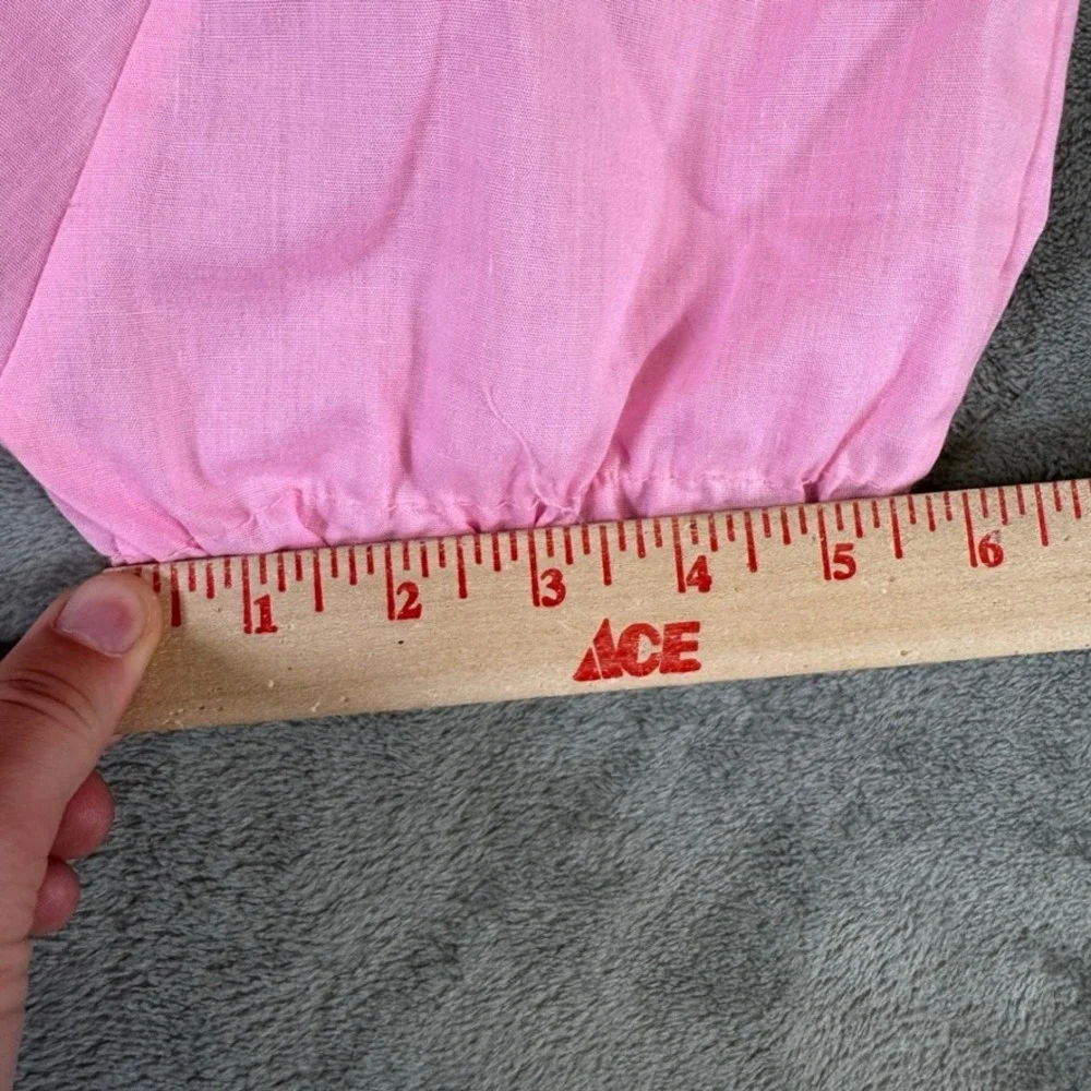 Vintage Pink Baby Bloomers Made in USA Ruffle Diaper Cover Size 9 Months